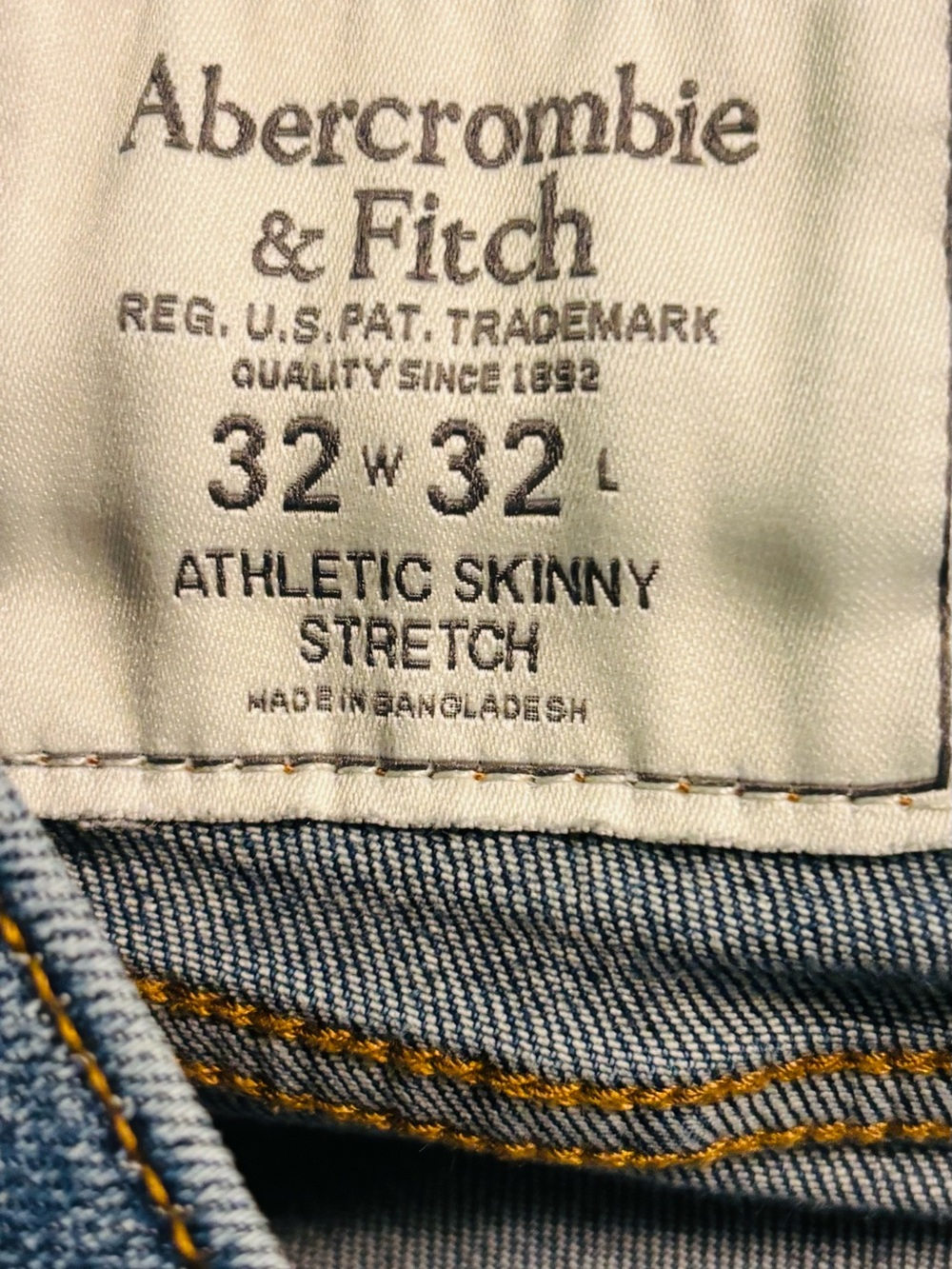 Abercrombie &‎ Fitch Men’s Dark Blue Skinny Jeans    W 32 L 32 - Picture 4 of 8